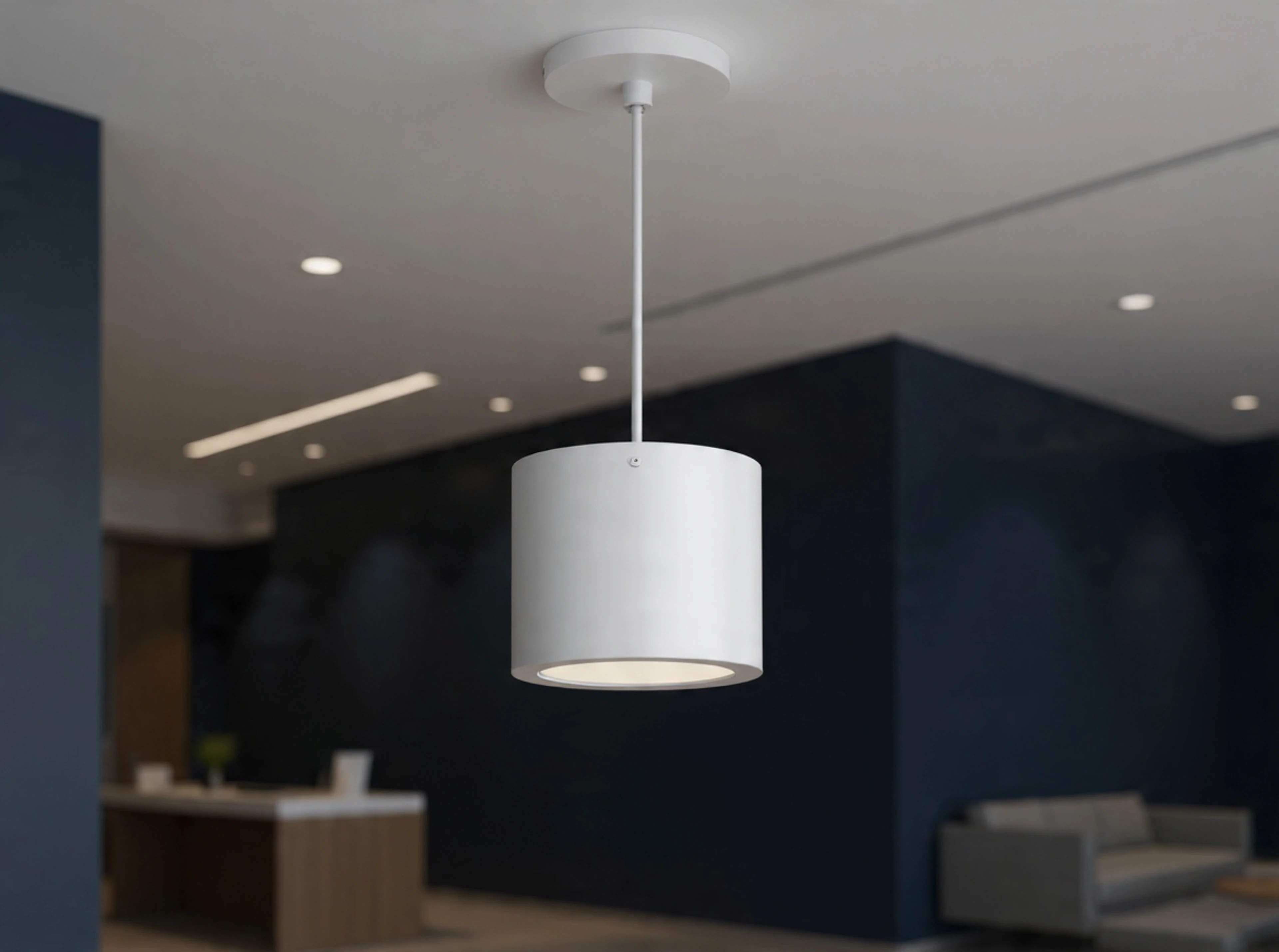 Starlet RP1 5-inch matte-white Architectural Cylinder Trim with Pendant Mount 